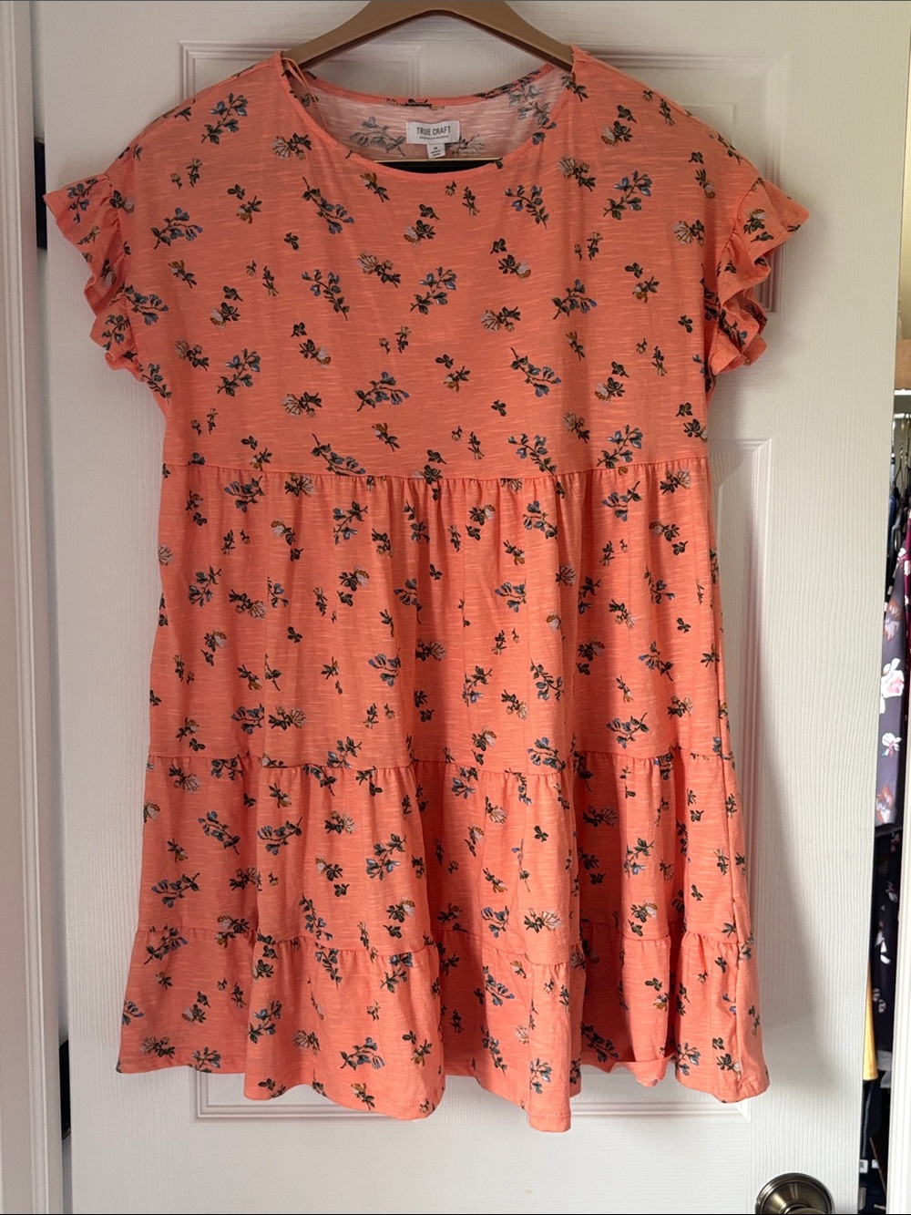 True Craft Prach Floral Tiered Ruffle-Sleeve Mini Dress